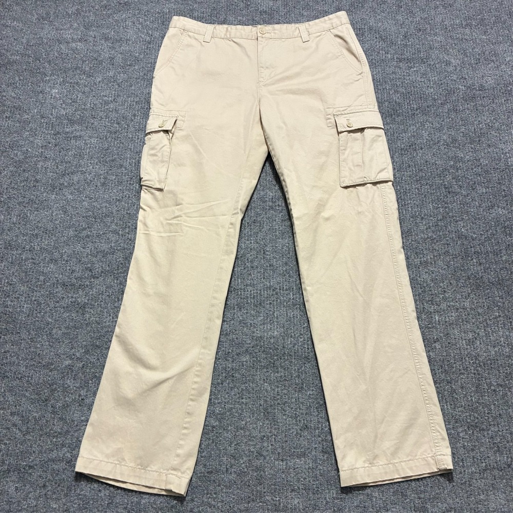G.H. Bass & Co Mens Cargo Pants Size 34x34 Beige‎ Cotton Outdoor Hiking Mid Rise